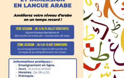Stage intensif d’été : Apprentissage et immersion en langue arabeStage intensif d’été :